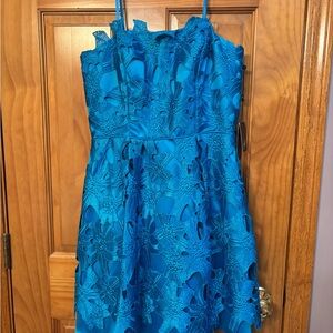 Adrianna Papell Blue Spaghetti Strap Sundress for Weddings